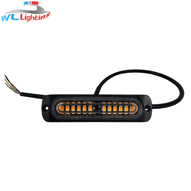 SMD 12V 24V 6W Montaggio a superficie 12 LED Mini Strobe Attenzione Grill lampeggiante